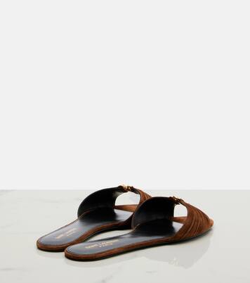Cassandre suede slides | Saint Laurent