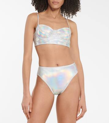 Slip bikini in lamé a vita alta | Norma Kamali