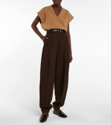 Malu linen-blend carrot pants | The Row