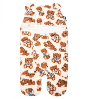 Baby printed cotton faux fur sleeping bag | Moschino Kids