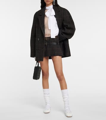 Minigonna plissé in lana | Miu Miu