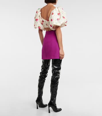 Bedrucktes Cropped-Top aus Seide | Alessandra Rich