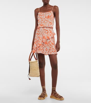 Printed ruffled minidress | Heidi Klein