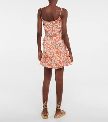 Printed ruffled minidress | Heidi Klein