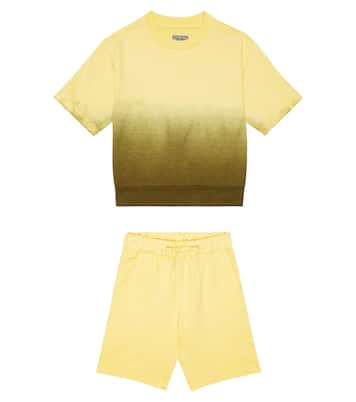 Cotton fleece T-shirt and shorts set | Il Gufo