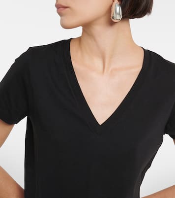 T-shirt in cotone con scollo a V | Vince
