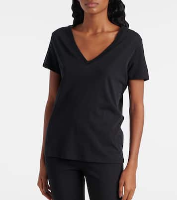 T-shirt in cotone con scollo a V | Vince