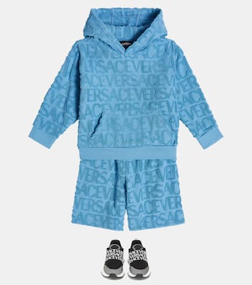 Felpa in jacquard di cotone con logo | Versace Kids
