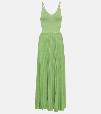 Pleated metallic knit maxi dress | Proenza Schouler