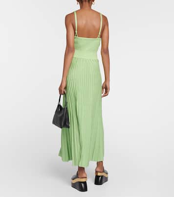 Pleated metallic knit maxi dress | Proenza Schouler