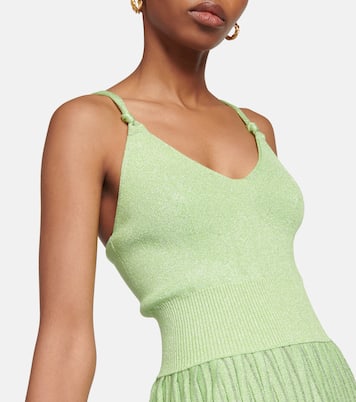 Pleated metallic knit maxi dress | Proenza Schouler