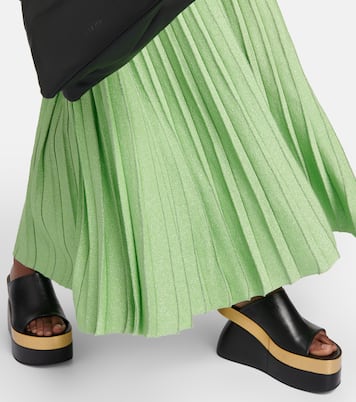 Pleated metallic knit maxi dress | Proenza Schouler