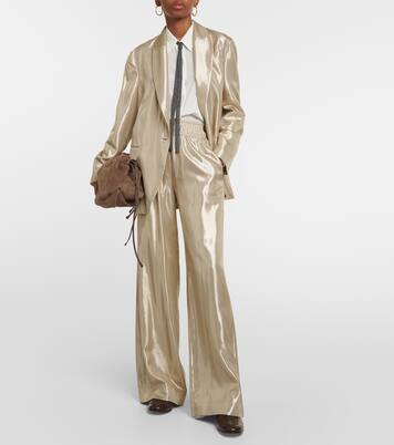 Pantalon ample métallisé | Brunello Cucinelli