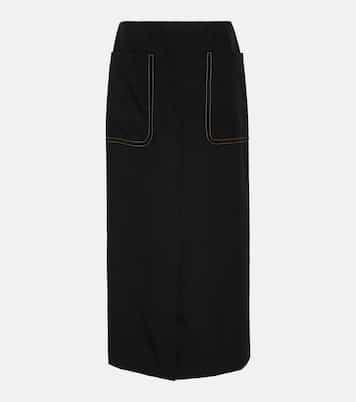 High-rise wool midi skirt | Dries Van Noten