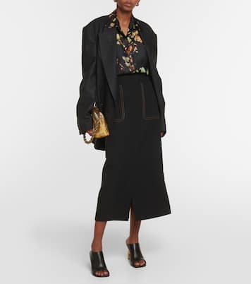 High-rise wool midi skirt | Dries Van Noten