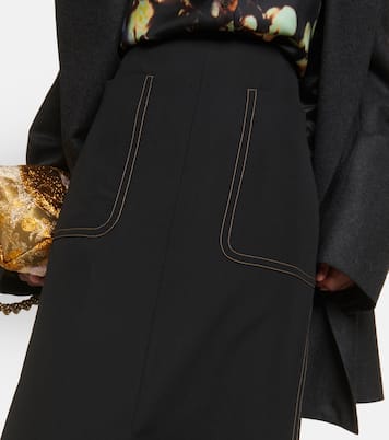 High-rise wool midi skirt | Dries Van Noten