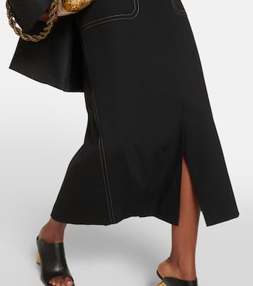 High-rise wool midi skirt | Dries Van Noten