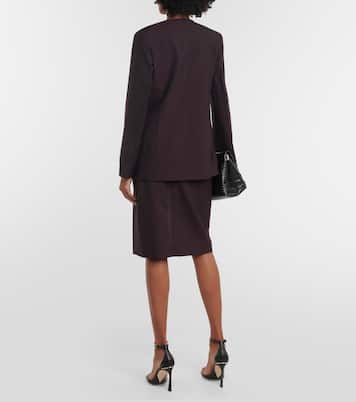 Herringbone chalk stripe blazer | Victoria Beckham