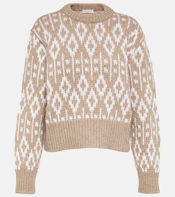 Jersey de cachemir en jacquard | Brunello Cucinelli
