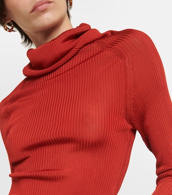 Top de cuello alto de punto acanalado | Victoria Beckham