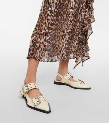Faux leather ballet flats | Ganni
