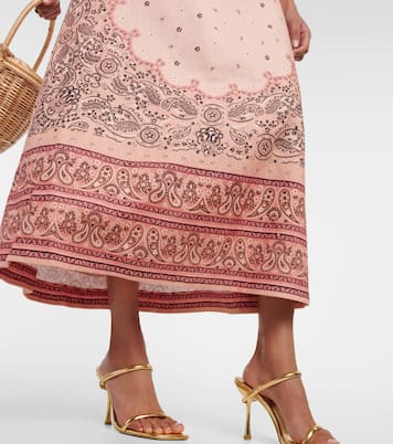 Robe midi Matchmaker imprimée en lin | Zimmermann