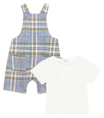 Baby checked playsuit and T-shirt set | Il Gufo