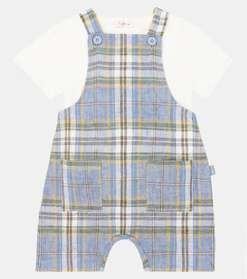 Baby checked playsuit and T-shirt set | Il Gufo
