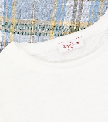 Baby checked playsuit and T-shirt set | Il Gufo