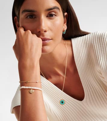 Bracelet Clam Shell en or 14 ct, diamants et perles d'eau douce | Sydney Evan
