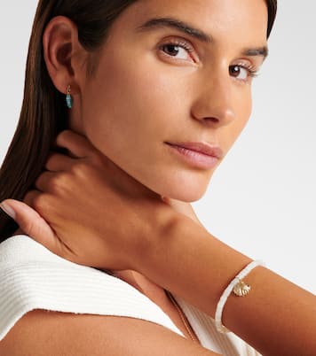 Bracelet Clam Shell en or 14 ct, diamants et perles d'eau douce | Sydney Evan