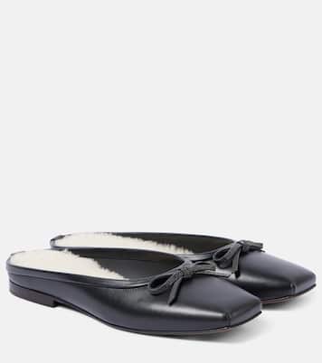 Monili shearling-lined leather mules | Brunello Cucinelli