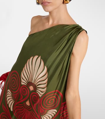 One-Shoulder-Maxikleid Roy aus Seiden-Twill | La DoubleJ