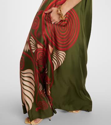 One-Shoulder-Maxikleid Roy aus Seiden-Twill | La DoubleJ