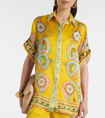 Chemise Pinball imprimée en soie | Alémais