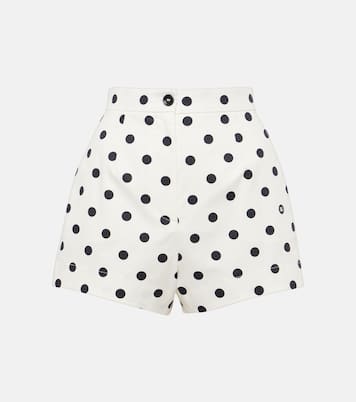 Short à taille haute en coton mélangé à pois | Dolce&Gabbana