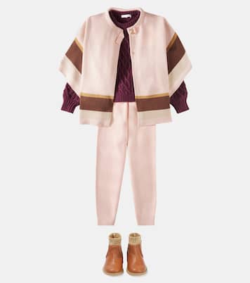 Logo cotton and wool sweatpants | Chloé Kids
