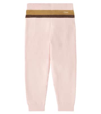 Logo cotton and wool sweatpants | Chloé Kids