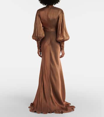 Abito lungo Adelia in georgette con lamé  | Costarellos
