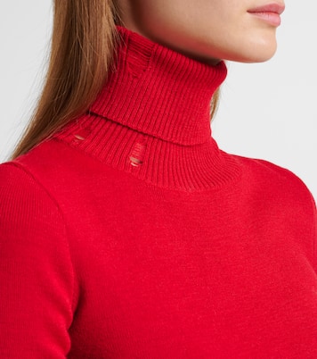 Distressed wool-blend turtleneck sweater | MM6 Maison Margiela