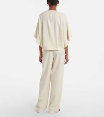 Tenley draped wool-blend crêpe top  | Fforme