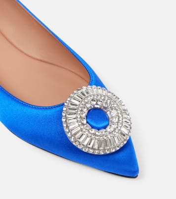 Bailarinas Crystal Hoop de satén | Aquazzura