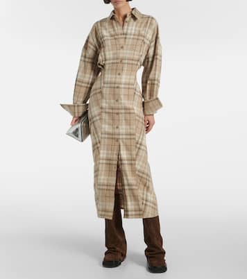 Abito chemisier in misto cotone a quadri | The Attico