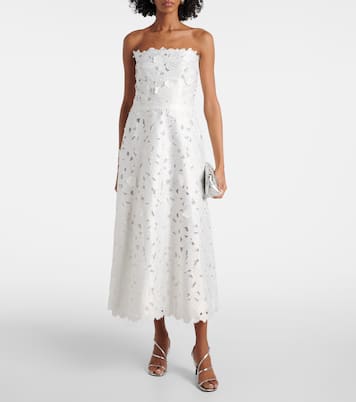 Cocktailkleid Norina aus Satin mit Spitze | Costarellos