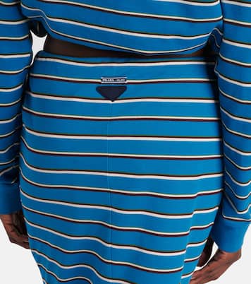 Falda midi de algodón a rayas | Prada