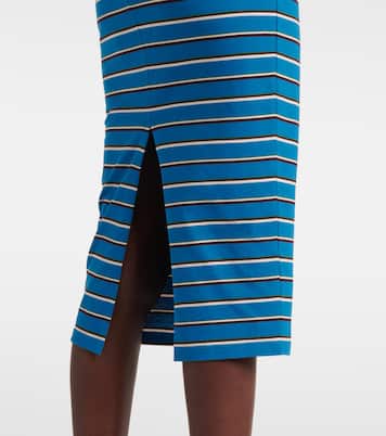Falda midi de algodón a rayas | Prada