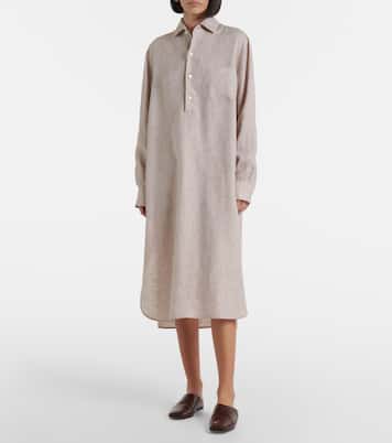 Hemdblusenkleid Lora aus Leinen | Loro Piana