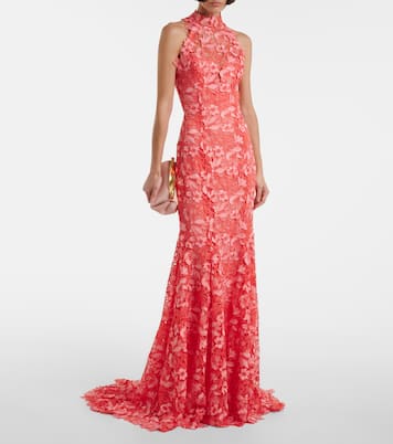 Vestido de fiesta con apliques florales | Monique Lhuillier