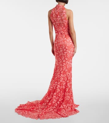 Vestido de fiesta con apliques florales | Monique Lhuillier