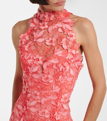 Vestido de fiesta con apliques florales | Monique Lhuillier